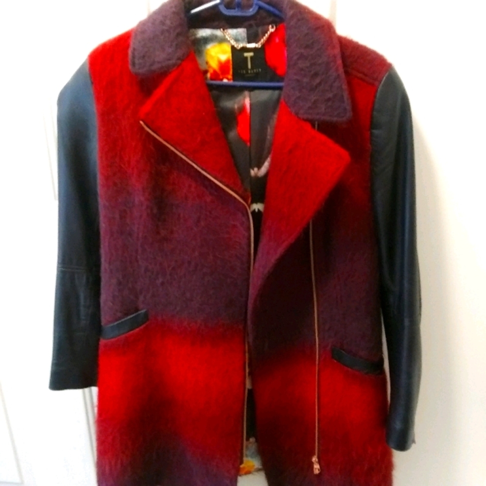 Ted Baker London Annamae Moto Jacket Ombre Purple